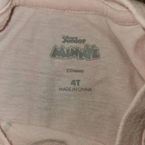6 for $25 🎃Disney Junior Minnie Mouse Pastel Pink Tee Toddler Size 4T - Picture 2 of 4
